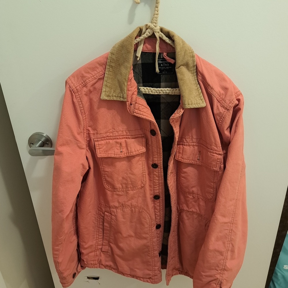 Abercrombie & fitch salmon colored jacket.